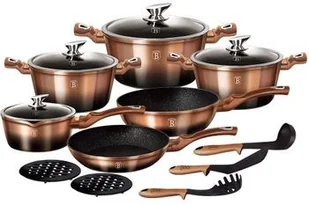ZESTAW GARNKÓW GRANITOWYCH BERLINGER HAUS BH-1900 ROSE GOLD NOIR 15 ELEM. - Zestawy garnków i patelni - miniaturka - grafika 2