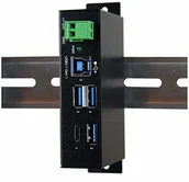 Huby USB - Exsys EX-1194HMS 4 porty USB 3.0, 3.1, gniazdo HUB C, 15 KV ESD Surge Protection czarny - miniaturka - grafika 1