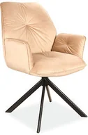 Krzesła - Signal Krzesło BOOGIE II VELVET Beżowy Czarny BOOGIEIIVCBE - miniaturka - grafika 1