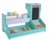 Zabawki AGD - EcoToys Drewniana 2w1 Kuchnia Kawiarnia Sklep Cukiernia - miniaturka - grafika 1