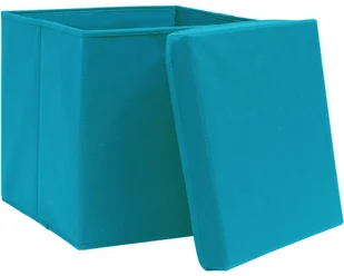 vidaXL vidaXL Pudełka z pokrywami, 4 szt., 28x28x28 cm, błękitne - Pudła i pojemniki do przechowywania - miniaturka - grafika 3