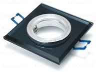 Oprawy, klosze i abażury - KOLORENO Oprawa Halogenowa Led Sufitowa Kwadrat Stała Szklana Czarny OS_VX_KSS_CZARNY - miniaturka - grafika 1