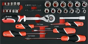 Yato WÓZEK NARZĘDZIOWY 3CZĘŚCIOWY Z NARZĘDZIAMI YT-09104 - Szafy i regały magazynowe - miniaturka - grafika 9