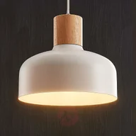 Lampy sufitowe - Lampenwelt com Lampa wisząca Carlise z elementem drewnianym - miniaturka - grafika 1