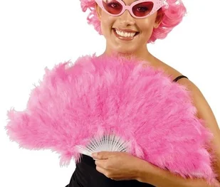 Guirca Wachlarz z piór różowy - 1 szt. GU18113 - Dodatki do strojów karnawałowych - miniaturka - grafika 2