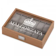 Pudełka i szkatułki - Murrano Drewniana Szkatułka Kuferek na Zegarki GRAWER Queen SZKT-DR12-007 - miniaturka - grafika 1