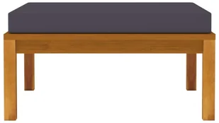 vidaXL Podnóżek z ciemnoszarą poduszką, lite drewno akacjowe - Pozostałe meble ogrodowe - miniaturka - grafika 6