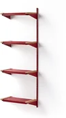Szafki na buty - AJ Produkty Stojak na obuwie JEPPE, 4 półki, moduł dodatkowy, 1790x600x310 mm, czerwony/dąb - miniaturka - grafika 1