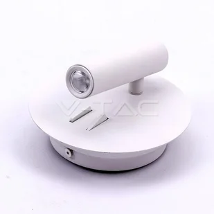 v-tac Oprawa LED V-TAC 3W+6W Kinkiet Hotel Łóżko Biały VT-2963 3000K 680lm - Lampy ścienne - miniaturka - grafika 2