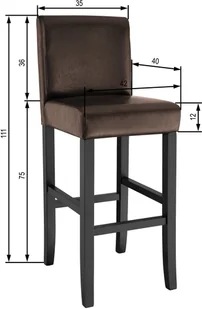 tectake 4 x Hoker stołek krzesło barowe - brązowy 403513 - Taborety i hokery - miniaturka - grafika 6
