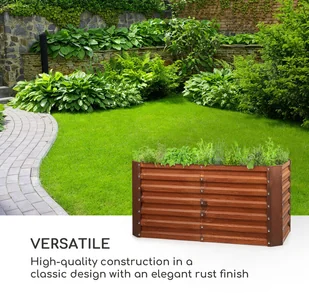 Blumfeldt Blumfeldt Rust Grow, ogrodowa grządka podwyższona, ocynkowana blacha stalowa, rdzawe wykończenie GDMB4-Rust120*60*60 - Skrzynie ogrodowe - miniaturka - grafika 2
