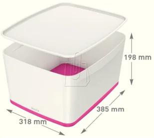 Leitz Pojemnik MyBox duży z pokrywką biało-różowy 52161023 - Pojemniki kuchenne - miniaturka - grafika 2