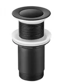 Korki do umywalek - Sea Horse SEA-HORSE Korek klik-klak mały długi kołnierz do umywalki z przelewem czarny mat mosiądz - miniaturka - grafika 1