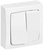 Wyłączniki światła i elektryczne - Legrand leg97602 podwójna z/przełączające używania, biały - miniaturka - grafika 1