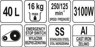 Yato MIKSER SPIRALNY 40L Z 2 NAPĘDAMI I 2 PRĘDKOŚCIAMI - YG-03065 YG-03065 - Inne urządzenia gastronomiczne - miniaturka - grafika 6