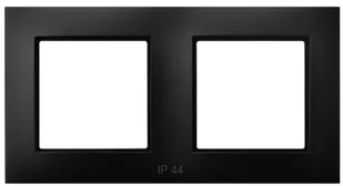 Ospel ARIA Ramka podwójna IP44 CZARNY METALIK ARIA RH-2U/33 - Klawisze i ramki Ospel ARIA Ramka podwójna IP44 CZARNY METALIK ARIA RH-2U/33 - Klawisze i ramki - miniaturka - grafika 1