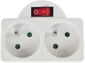 Rozgałęźniki - Solight Rozgałęźnik z wyłącznikiem 2x10A/230V - miniaturka - grafika 1