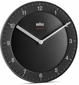 Zegary - Braun klasyczny radiowy zegar ścienny do strefy środkowej Europy (MEZ/GMT+1) z cichym mechanizmem zegarowym, czytelny cyferblat o średnicy 20 cm w kolorze czarnym, model BC06B-DCF BC06B-DCF - miniaturka - grafika 1