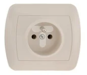 Gniazdka elektryczne - Kontakt Simon Gniazdo ścienne Akord z/u AGZ1e/12 beżowy - miniaturka - grafika 1