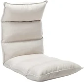 Pufy i podnóżki - vidaXL Składane krzesło podłogowe, kremowe, tkanina vidaXL - miniaturka - grafika 1