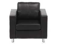 Fotele - Vente-Unique Fotel z materiału skóropodobnego ACKLEY- Czarny - miniaturka - grafika 1