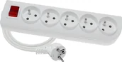 Przedłużacze i rozgałęźniki - Elgotech Przedłużacz 5 gniazdowy z uziemieniem i wyłącznikiem 3x1,5 2m Biały PSN-502W-1,5 - miniaturka - grafika 1