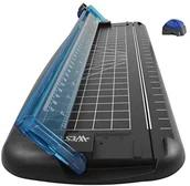 Gilotyny i trymery - Westcott E-15804 00 maszyna do cięcia papieru, długość cięcia 30 cm o standardowej i składane ostrza, czarny/niebieski E-15804 00 - miniaturka - grafika 1