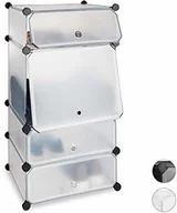 Szafki na buty - Relaxdays regał na buty, z tworzywa sztucznego, system regałowy 4 półki, regał wtykowy, wys. x szer. x głęb.: 91 x 49 x 36,5 cm 10024520_50 - miniaturka - grafika 1