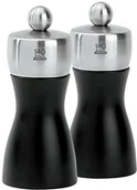 Młynki do soli i pieprzu - Peugeot Fidji typu 2/21283 młynek do pieprzu/soli drewno, 5,2 x 5,2 x 12 cm, czarna, matowa P2/21283 - miniaturka - grafika 1