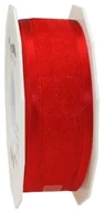 Pasmanteria - Pattberg Na prezent 40 MM 25 m Marseille  z organzy z satynowymi krawędziami, z drutu, czerwony 4834025-609 - miniaturka - grafika 1