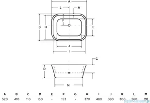 Besco Assos Glam 40x50x15 UMD-A-NBS - Umywalki - miniaturka - grafika 2
