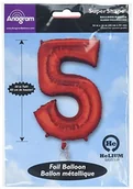Balony i akcesoria - Amscan Balon foliowy nowość duże liczby 5 Czerwony, 53 x 86 cm 2828601 - miniaturka - grafika 1