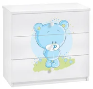 Komody - Biała komoda z niebieskim misiem i szufladami F7-F26 - miniaturka - grafika 1