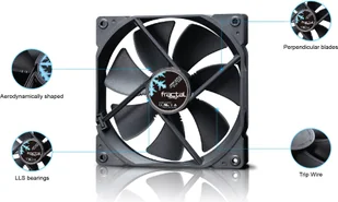 Fractal Design FD-FAN-DYN-X2-GP12-BK wentylator, 120 X 120 X 25 MM, 1200 RPM Czarny FD-FAN-DYN-X2-GP12-BK - Wentylatory komputerowe - miniaturka - grafika 2