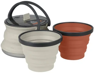 Sea to Summit Sea to Summit X-Set 11 3 Pieces, beżowy/czerwony 2022 Miski AXSET11SA - Miski i półmiski - miniaturka - grafika 2