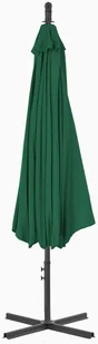 vidaXL Parasol wiszący ze stalowym słupkiem, 300 cm, zielony - Parasole ogrodowe - miniaturka - grafika 5