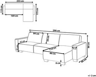 Beliani Sofa narożna lewostronna z funkcją spania jasnoszara ROMEDAL - Narożniki - miniaturka - grafika 7