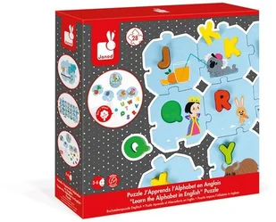 Janod Puzzle Uczę się alfabetu wersja angielska, - Klocki - miniaturka - grafika 6