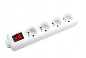 Przedłużacze i rozgałęźniki - HBF Sieciowy 4 Gniazda + Przełacznik 3M - miniaturka - grafika 1
