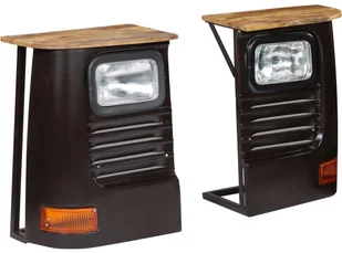 vidaXL Szafka inspirowana ciężarówką, lite drewno mango, szara - Szafki do salonu - miniaturka - grafika 7