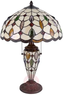 Clayre & Eef Lampa stołowa 5182 z kolorowym kloszem Tiffany - Lampy stojące - miniaturka - grafika 2