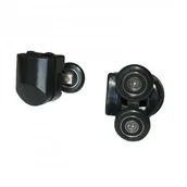 Akcesoria do armatury i ceramiki - KERRA Rolki górne fi 23 / 2 szt. do kabiny /szkło 4-6 mm + odbojniki , CZARNE - miniaturka - grafika 1