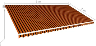 vidaXL Automatycznie zwijana markiza, 600x300 cm, pomarańczowo-brązowa vidaXL - Markizy - miniaturka - grafika 7