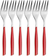 Zestawy sztućców - Bugatti Glamour 021 °F17 gl3u  6-częściowy zestaw sztućców 6 widelczyków do ciasta, sieci SAN/stali, czerwony, 16 x 20 x 3 cm GL3U-021F17/6 - miniaturka - grafika 1