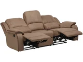 Sofy i kanapy - Vente-Unique 3-osobowa sofa z funkcją relaks z mikrofibry HERNANI - Czekoladowy - miniaturka - grafika 1