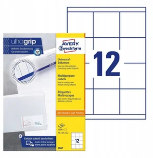 Avery Zweckform Etykiety Uniwersalne 70x 67,7 mm Białe 1200 szt. Zweckform 3661 - Etykiety do drukarek - miniaturka - grafika 7