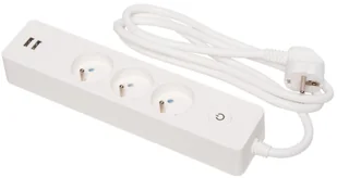SCHNEIDER Electric Listwa zasilająca Electric Odace przeciwprzepięciowa 3 gniazd 1.5m 2xUSB biały ST933U1W - Listwy zasilające - miniaturka - grafika 2