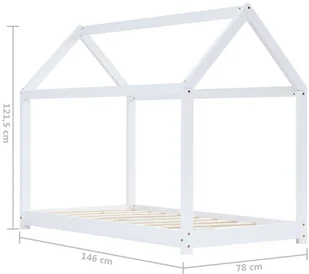 vidaXL Rama łóżka dziecięcego, biała, lite drewno sosnowe, 70 x 140 cm vidaXL - Łóżka dla dzieci i młodzieży - miniaturka - grafika 8
