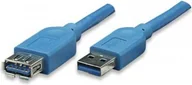 Kable komputerowe i do monitorów - Techly Kabel USB USB3.0 Verlängerungskabel Stecker/Buchse TypA 1m blau ICOC-U3-AA-10-EX - miniaturka - grafika 1