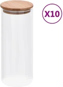 Pojemniki kuchenne - vidaXL vidaXL Szklane słoje z bambusową pokrywką 10 szt. 1000 ml 150697 - miniaturka - grafika 1